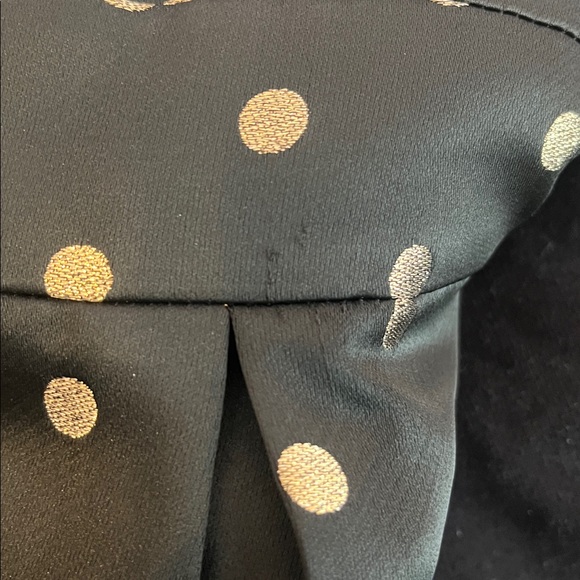 EUC White House Black Market Black Dress with Gold Dots, Pockets and Belt (8) - Picture 14 of 15